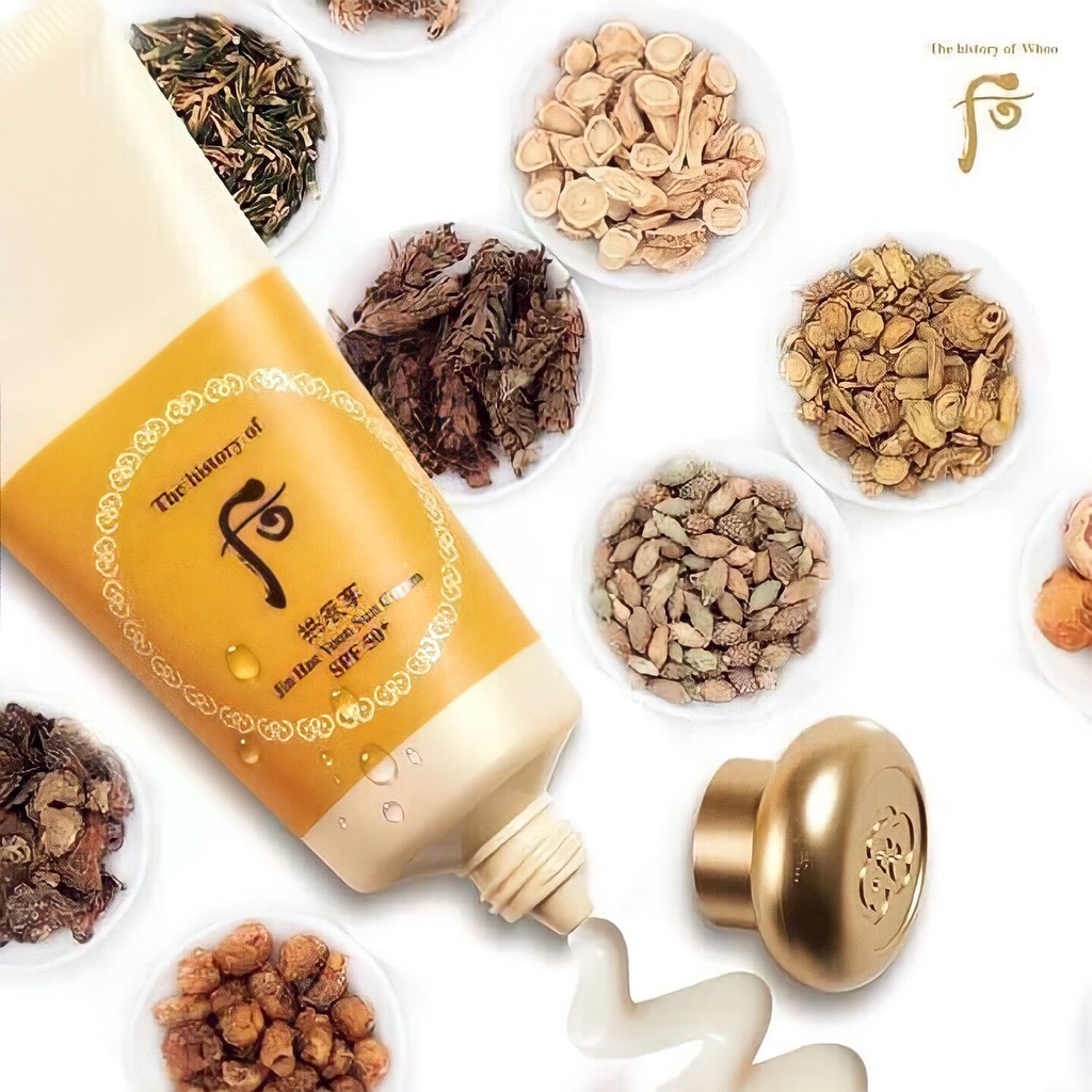 Set kem chống nắng Whoo Essential Sun Cream 60ml (tặng kem tẩy và sữa rửa mặt)