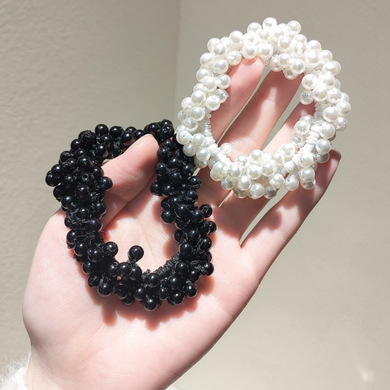 Elegant Pearl Hair Ties Beads Girls Scrunchies Rubber Band Ponytail Holders Hair Accessories