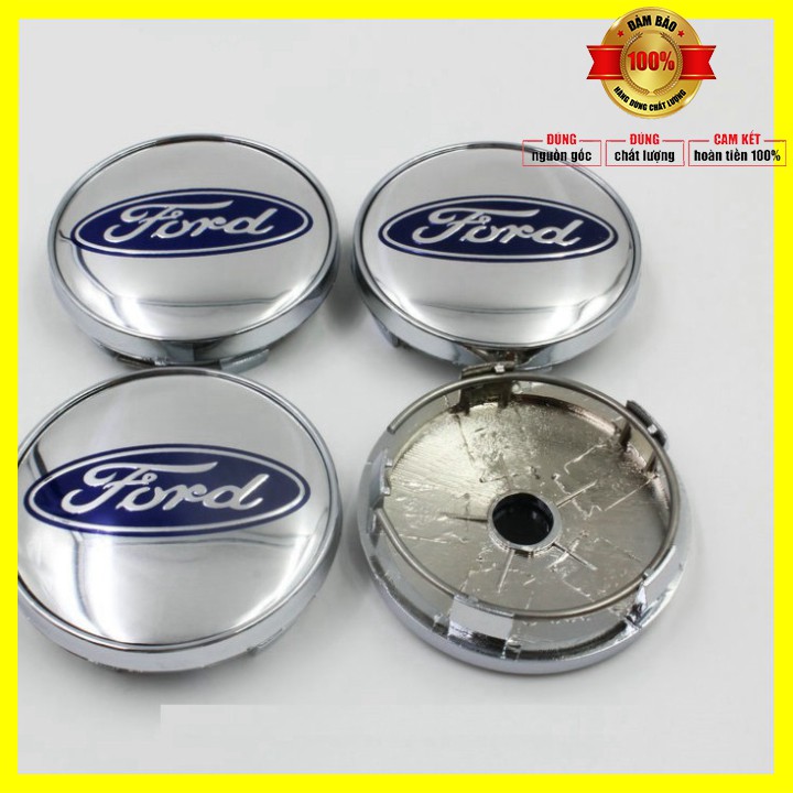 01 chiếc - Logo chụp mâm bánh xe ô tô Ford đường kính 60mm, Nhựa ABS