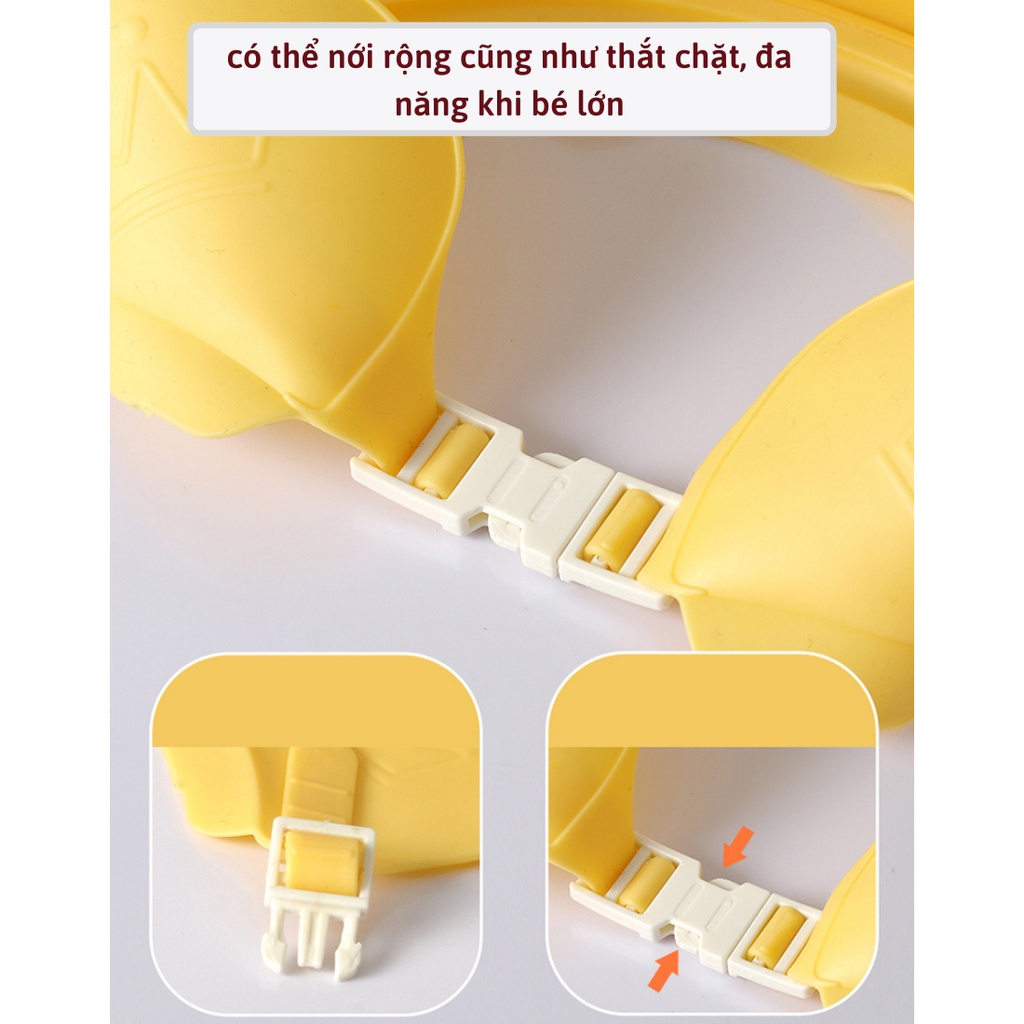 Mũ gội đầu chắn nước bảo vệ tai và mắt hình vương miện, nón tắm có thể điều chỉnh vòng đầu, Cao Cấp Shop Bố Sam