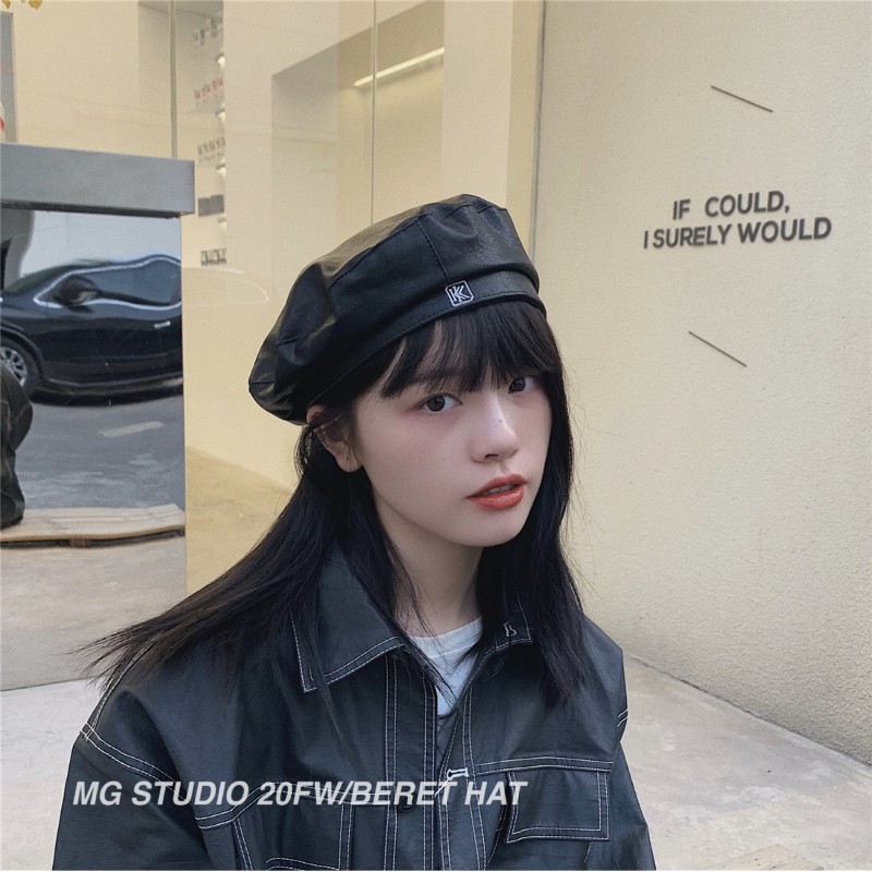 Mũ Nồi MG STUDIO Chất Liệu Da Chóp Phẳng