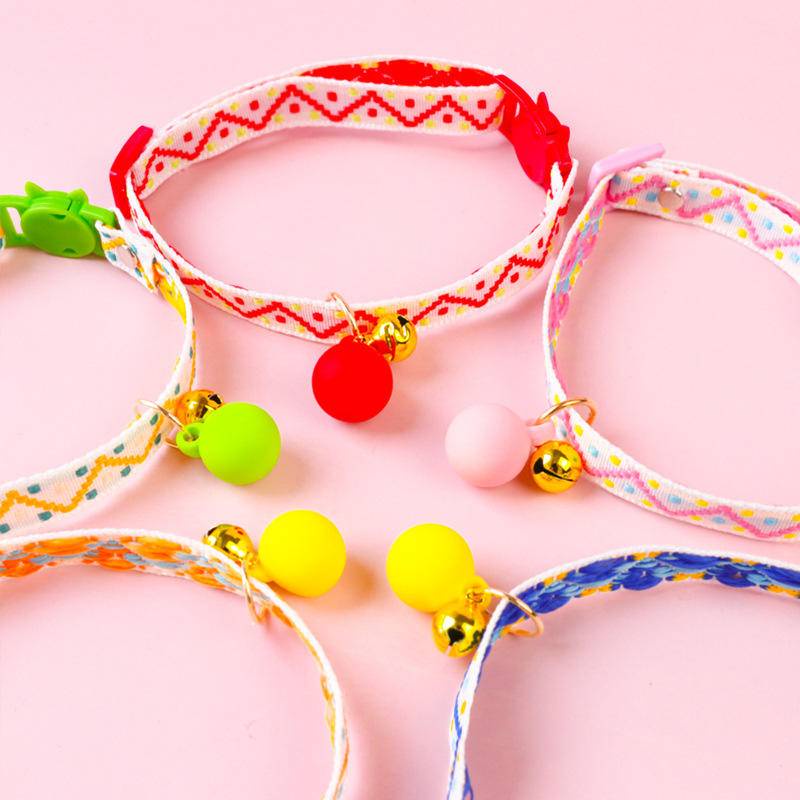 Vòng Cổ Thú Cưng Gắn Chuông Nhiều Màu Sắc Có Thể Điều Chỉnh Kích Thước