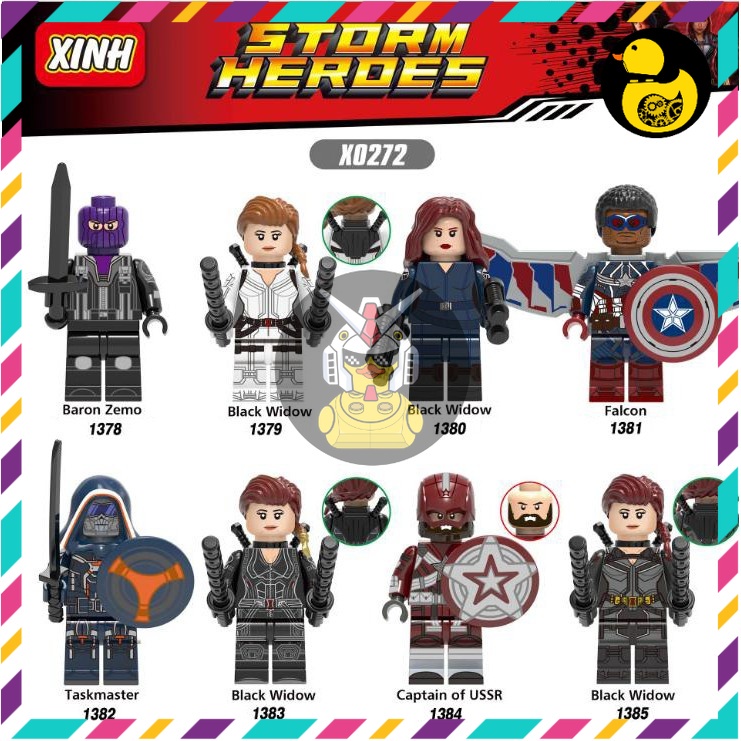 X0272 Mô Hình Siêu Anh Hùng  Nhân Vật Zemo Black Widow Falcon Captain America  Taskmaster