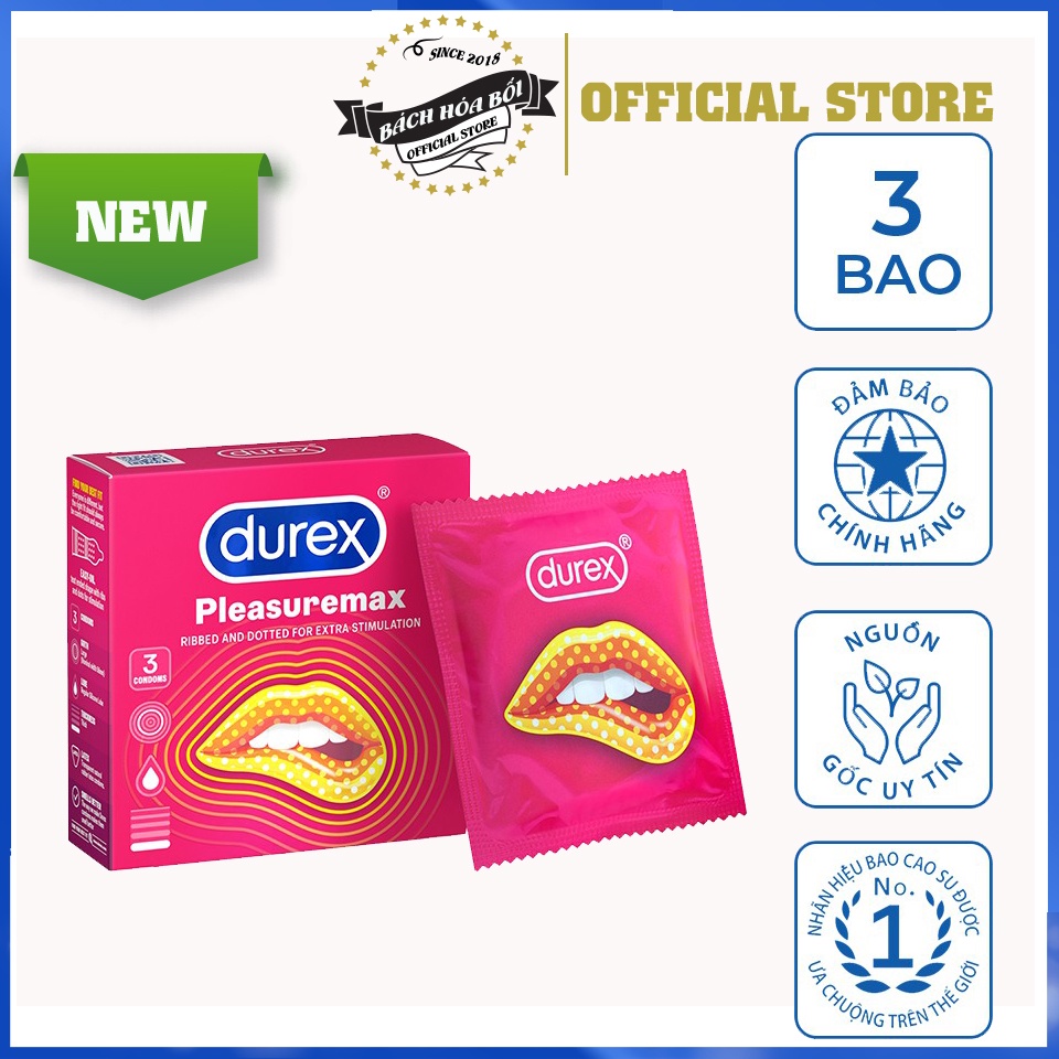 Bao cao su Durex Pleasuremax 3 bao