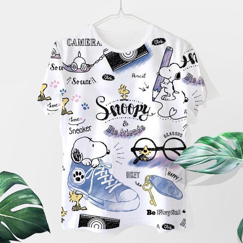 (Milliki Now) DaveCollection - Giày Cotton SNOPPY FullPrint màu trắng DS075 HRM cho nữ