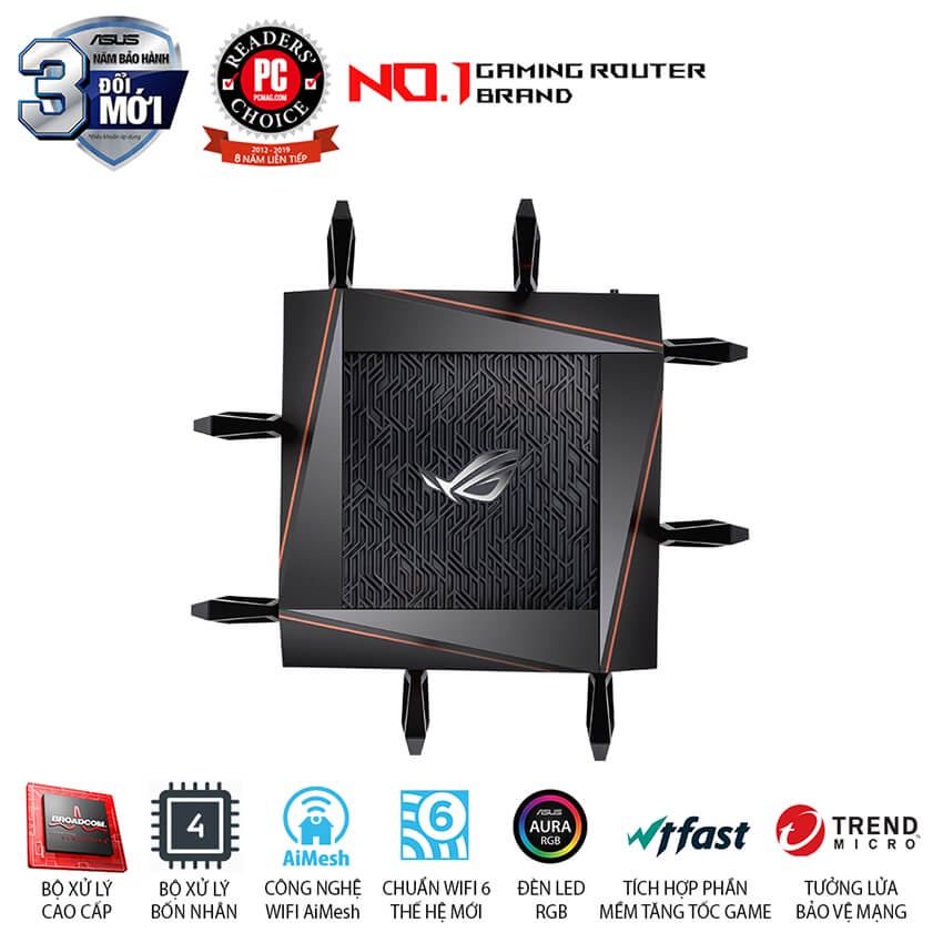 Router wifi ASUS GT-AX11000 Chuẩn AX11000 - Wifi 6