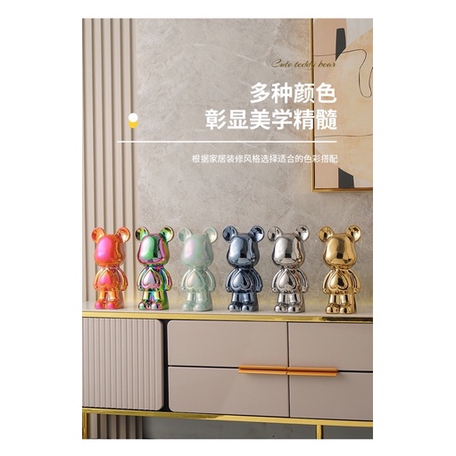 Tượng Mô Hình Gấu Bụng Phệ-Gấu Bạo Lực Trái Tim Cao 28cm