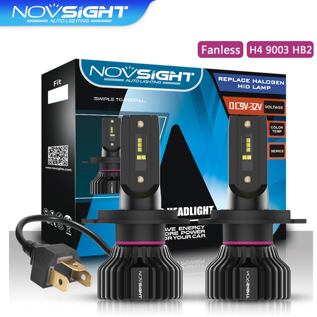 Đèn Pha Xe Hơi NovSight H4 9003 HB4 N31 Có Góc Chiếu Sáng 360° 50W 10000LM 6500K Chất Lượng Cao