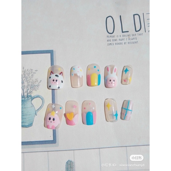 Nail box giá rẻ,vẽ dễ thương nhiều màu,đủ phom