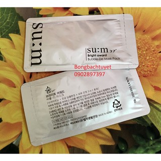 MẶT NẠ SỦI BỌT THẢI ĐỘC TRẮNG DA SU:M37 BRIGHT AWARD BUBBLE- DE MASK - MẶT NẠ SỦI BỌT THẢI ĐỘC SUM TRẮNG
