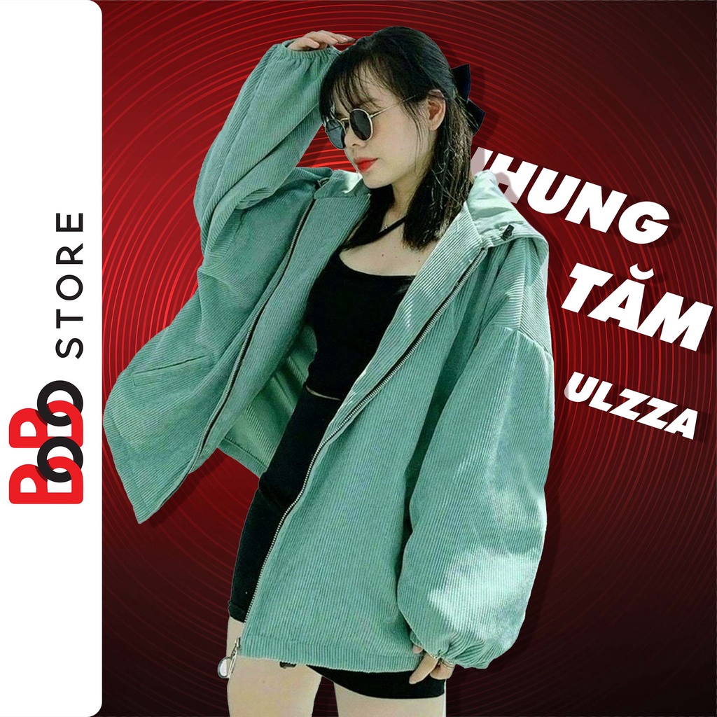 Áo khoác nhung tăm form rộng Ulzza phong cách Hàn Quốc - BoBo Store