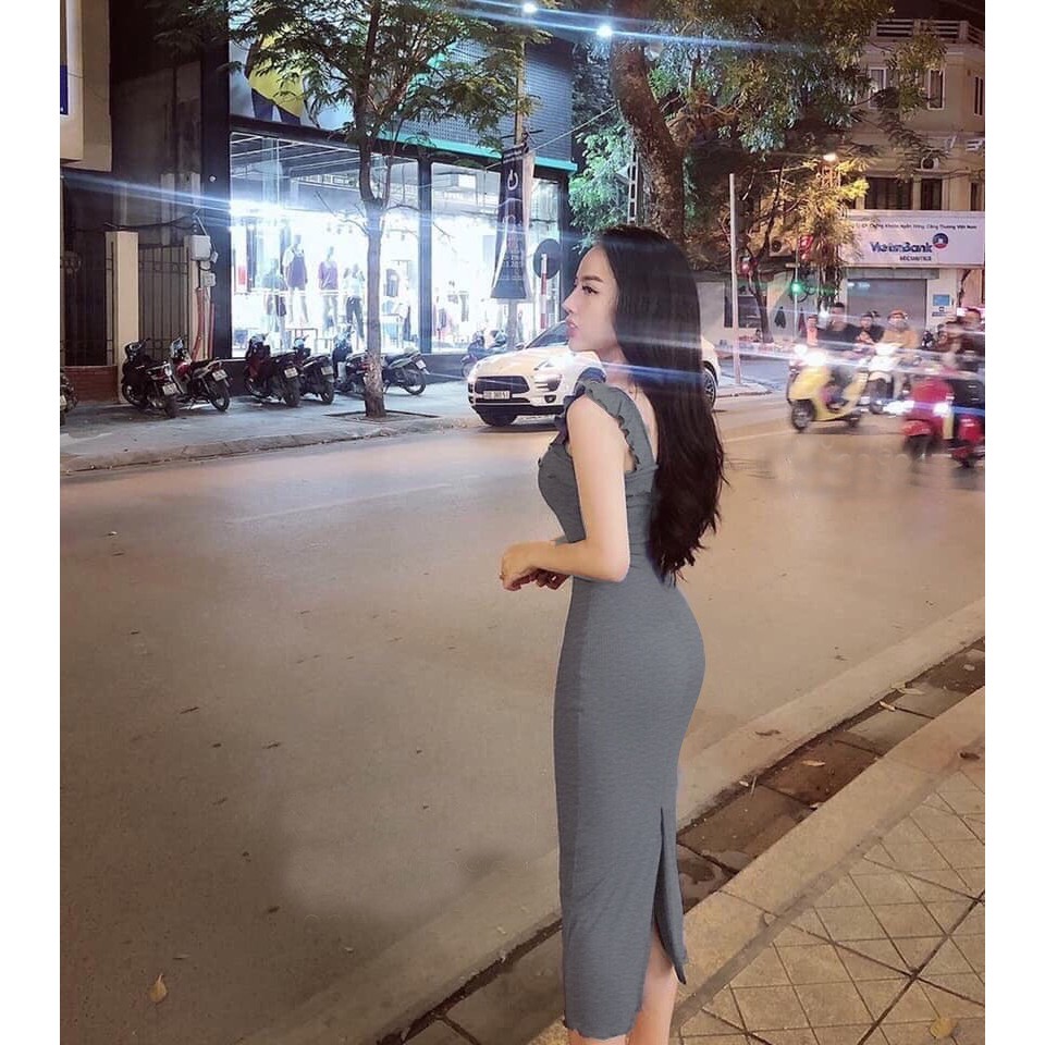 Đầm Body Bèo Vai Thun Gân | BigBuy360 - bigbuy360.vn