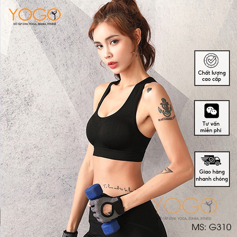 Áo bra tập gym yoga nữ áo bra thể thao có đệm mút nâng ngực tôn dáng co giãn 4 chiều ôm body YOGO G310