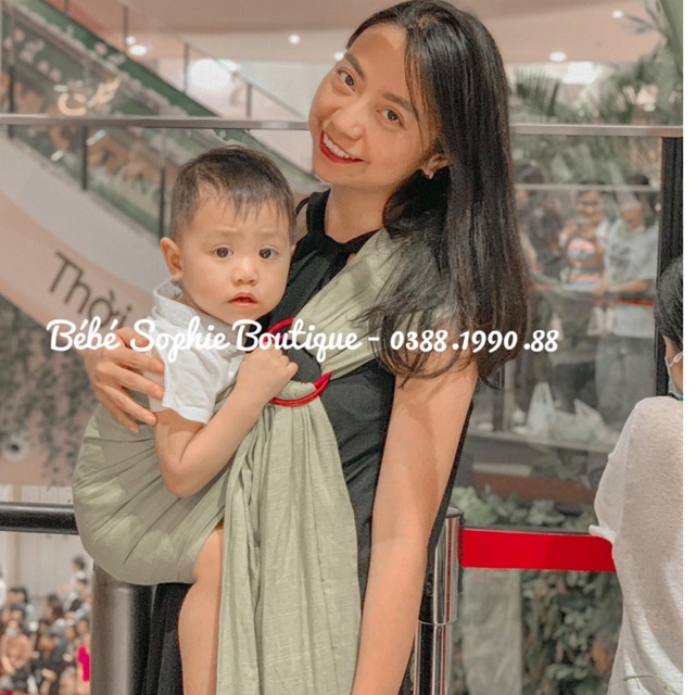 Chính hãng - Địu vải Ring Sling, chất liệu thoáng mát, thời trang cho bé từ sơ sinh