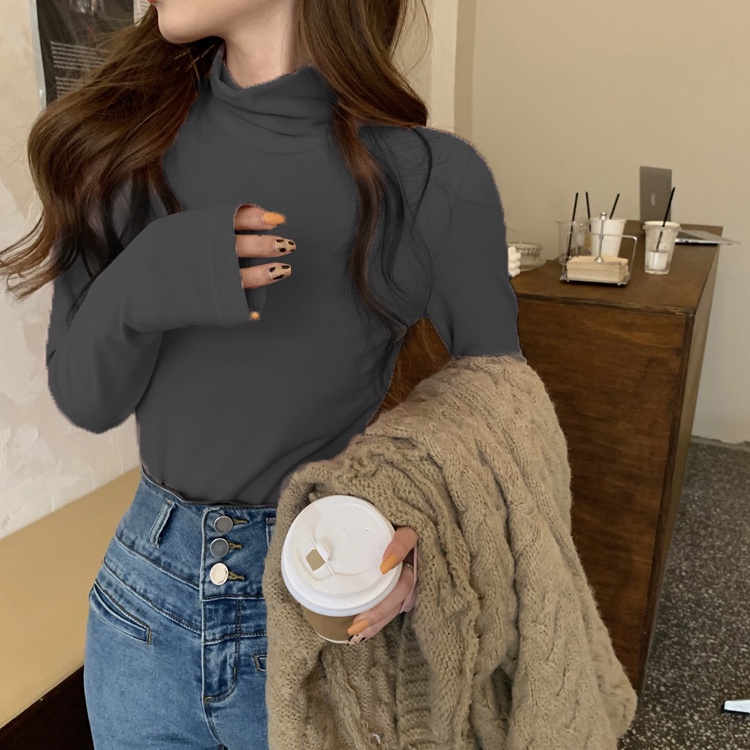 NRVP Áo thun tay dài cổ tròn phong cách Hàn Quốc 2021 cho nữ