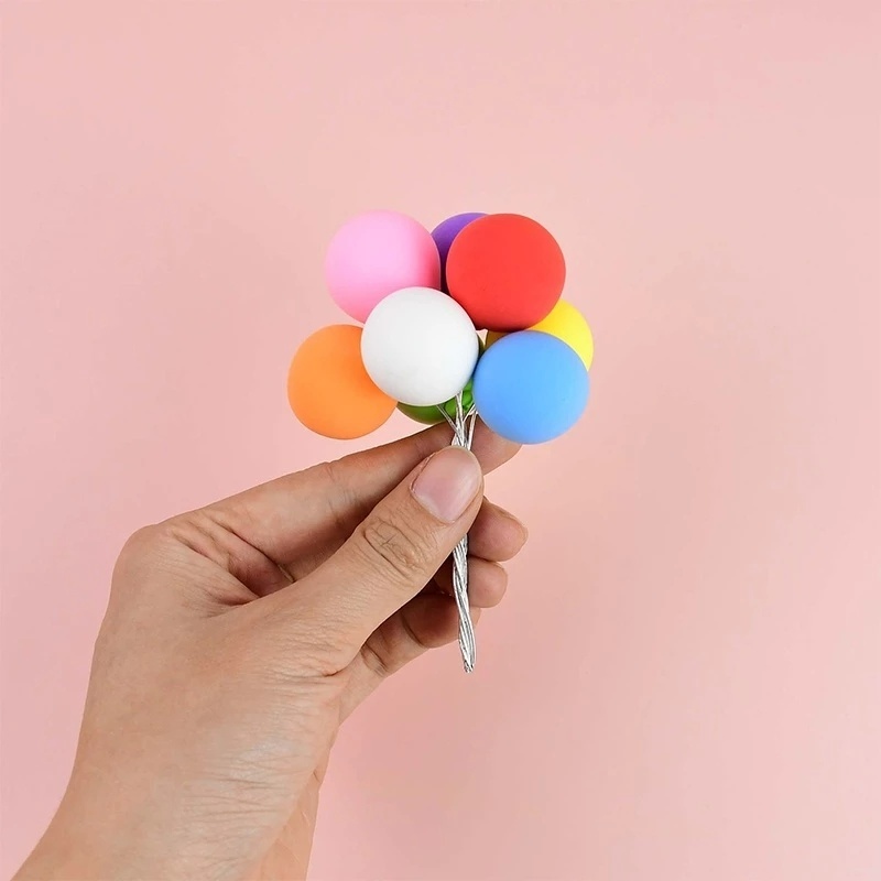 Set 8 Que Cắm Trang Trí Bánh Kem Hình Bong Bóng Nhiều Màu Sắc Dành Cho Tiệc Sinh Nhật Em Bé