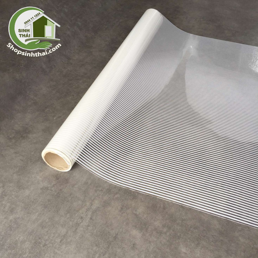 Giấy dán kính sọc đứng màu trắng,  có sẵn keo