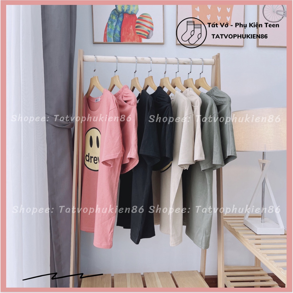 Bộ mặc nhà -nữ mùa hè cotton SALE Đồ bộ nữ bigsize DREW mặt cười chất liệu cotton thoải mái