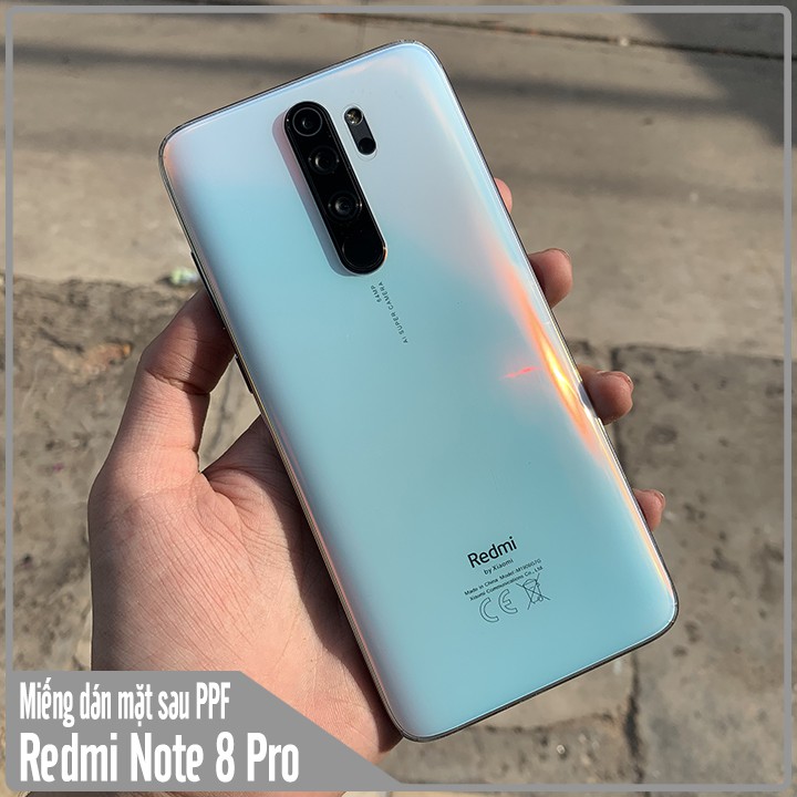 Miếng Dán PPF Xiaomi Redmi Note 8 Pro Mặt sau Trong suốt + Ánh 7 Màu