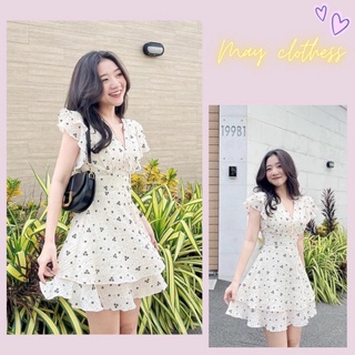 Đầm - Váy vân tơ cánh tiên babydoll đan ngực 2 lớp có ảnh thật