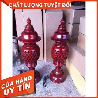 Cặp đèn thờ gỗ cao 46cm