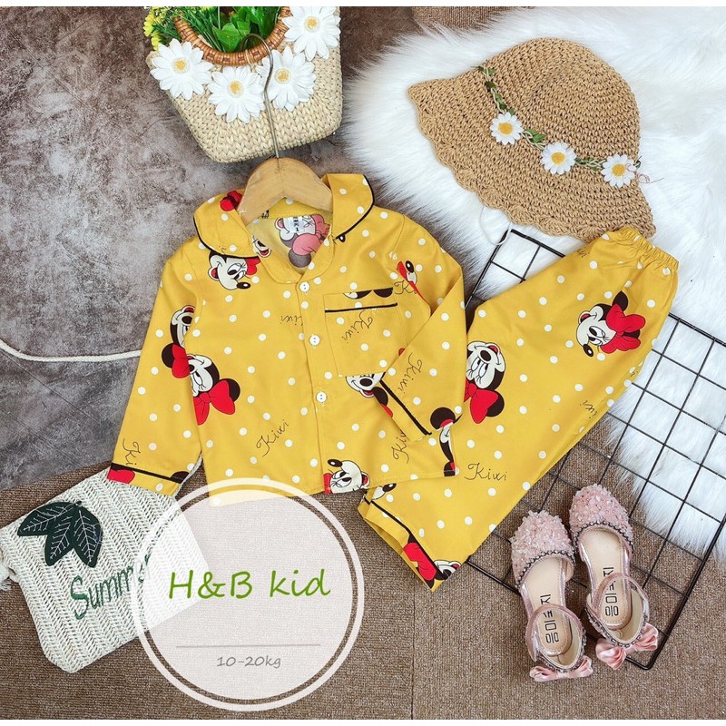 Bộ đồ ngủ Pyjama dài tay hoạ tiết dễ thương cho bé iu 9-20kg