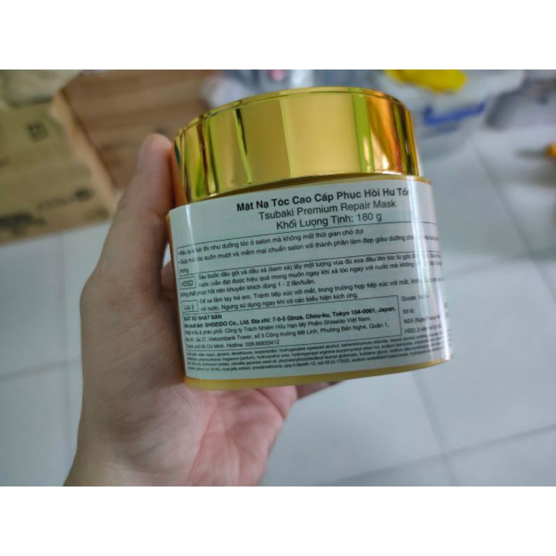 [CHÍNH HÃNG] Kem Ủ Tóc Cao Cấp Phục Hồi Hư Tổn TSUBAKI Premium Repair Mask 180g