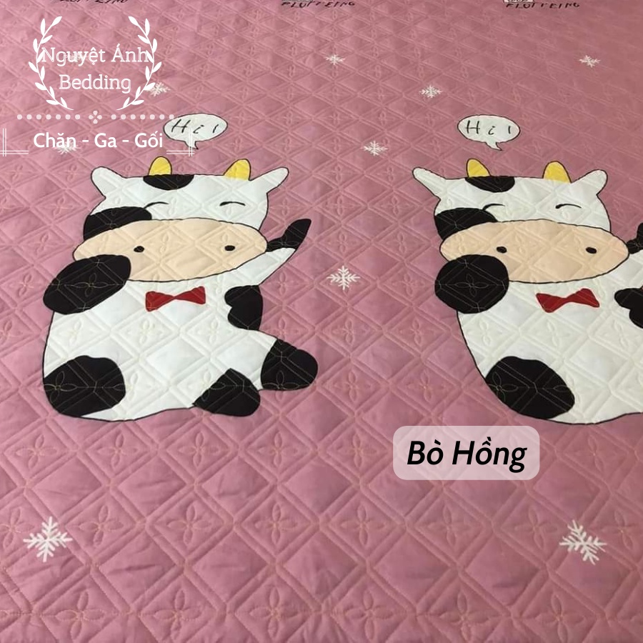 (Giá sốc) ️⚾ Lẻ ga chun trần bông Dày Dặn - Drap Giường Cam Kết Bọc Đệm Không Xô - Mẫu Bò hồng - Được Chọn Mẫu