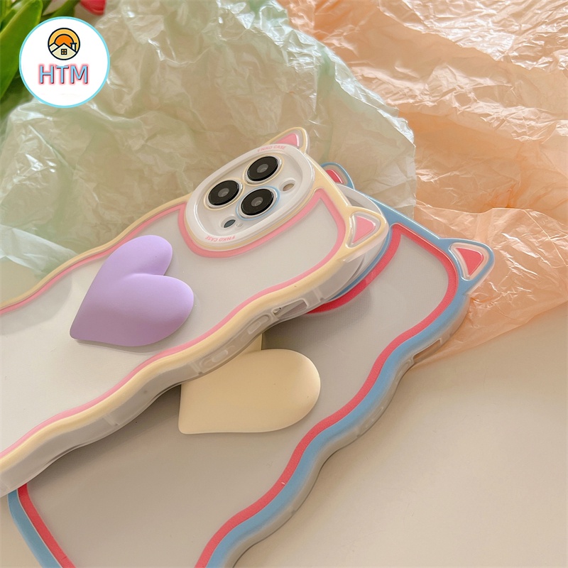 Ốp Lưng Chất Liệu TPU silicone Trong Suốt Hình Tai Mèo Cho iPhone 13 12 Pro Max 13Pro XS Max X XR 7 8 Plus