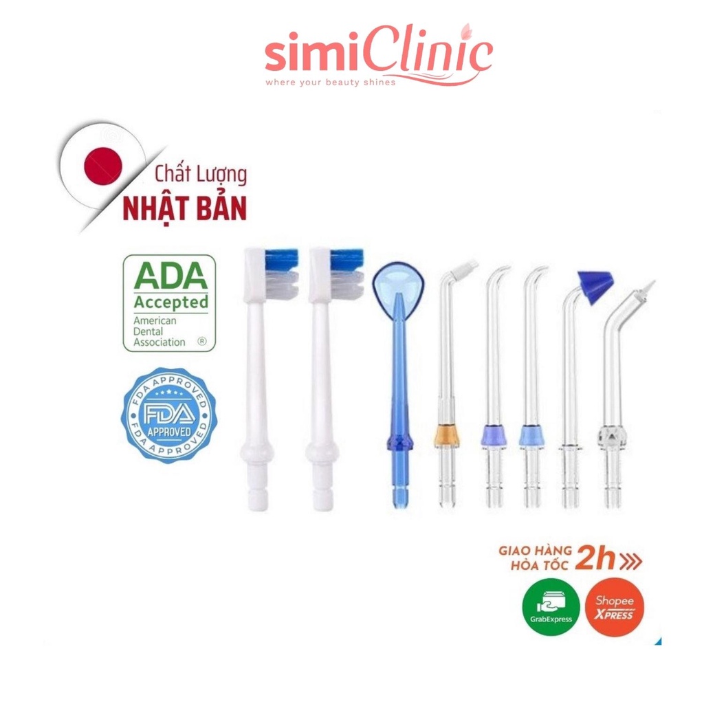 Đầu xịt cạo lưỡi bàn chải đánh răng rửa mũi máy tăm nước cầm tay mini UNIQ SMILE F1, UNIQ SMILE S1 cao cấp chính hãng