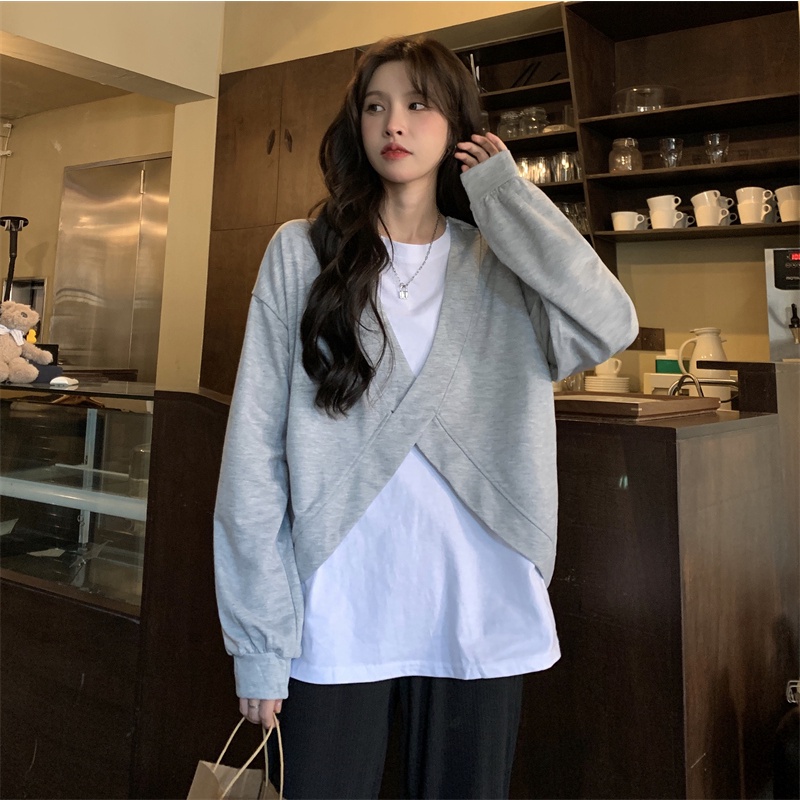 Áo sweatshirt phong cách Hàn Quốc thời trang mùa thu độc đáo dành cho nữ