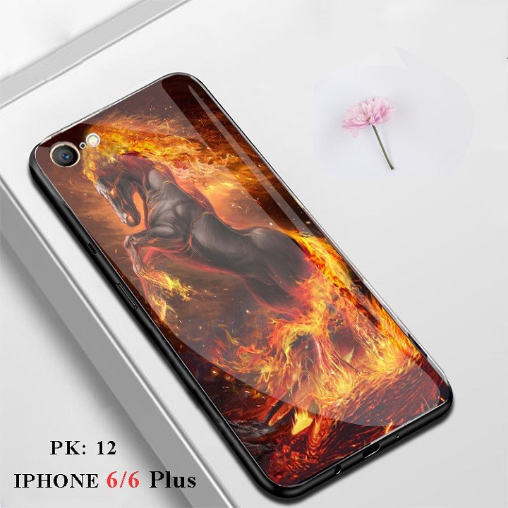 Ốp lưng iphone 6 và 6s, 📢FREE SHIP📢 Ôp lưng mặt kính 9H in hình 3D sáng bóng iphone 6