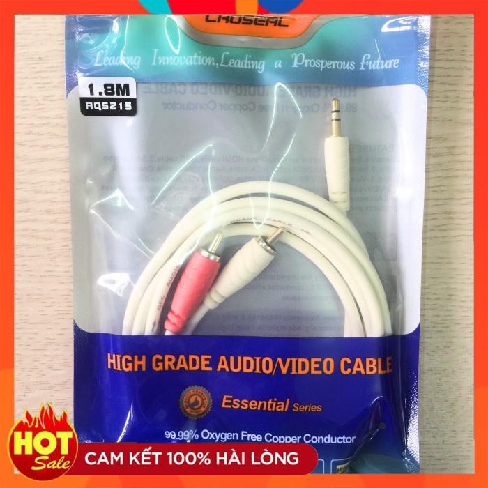 [Hàng Xịn] Cáp Audio 1 ra 2 chuẩn 3.5mm dài 1,8m