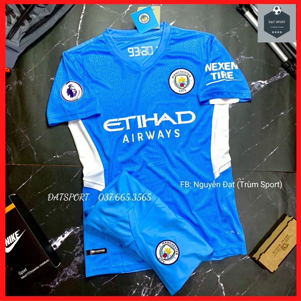 Áo Bóng Đá Mancity 2021/22 ❌RẺ VÔ ĐỊCH❌ Set CLB Manchester City Xanh Sân Nhà 21/22 Vải Gai Thái Siêu Nhẹ,Thấm Hút Mồ Hôi