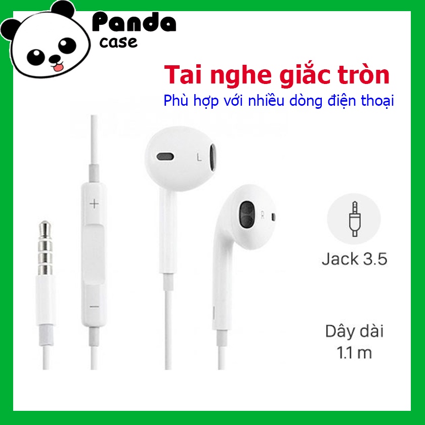 Tai nghe dây nhét tai jack tròn 3.5mm cho điện thoại IP, oppo, Samsung, xiaomi, realme,… Panda Case