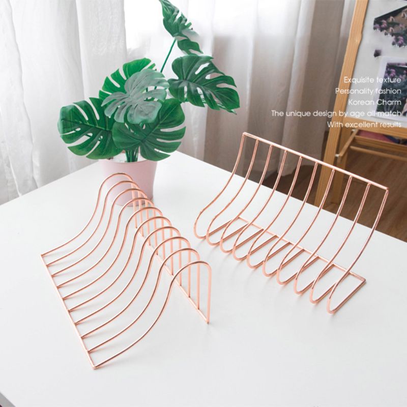 Giá Đỡ Tập Sách Bằng Sắt 10 Ngăn Phong Cách Bắc Âu