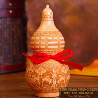 Hồ Lô Gỗ Đào Tự Nhiên - Hồ Lô Ngũ Phúc