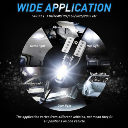Đèn LED nội thất T10 siêu sáng W5W 12v cao cấp mini nhỏ chuyên dụng cho xe hơi ô tô Honda Toyota Innova Vios Fortuner