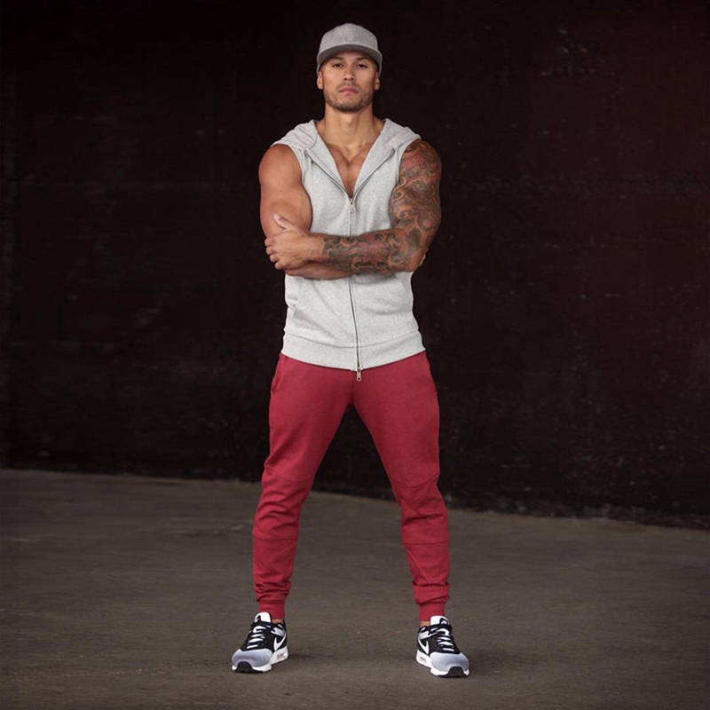 Áo khoác chạy bộ không tay có nón mùa hè cho nam giới | BigBuy360 - bigbuy360.vn