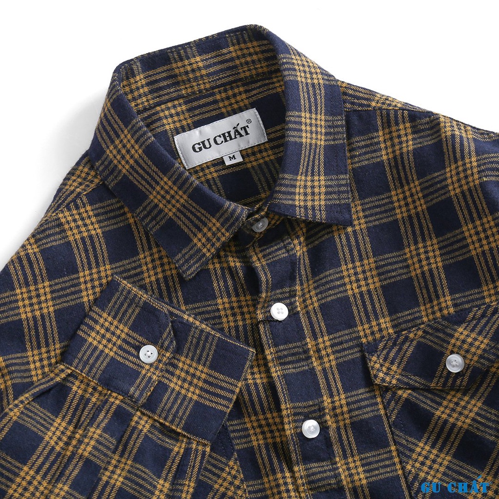 Áo Sơ Mi Nam Caro Tay Dài GU CHẤT, Chất Cotton Mềm Mịn. GUSM37