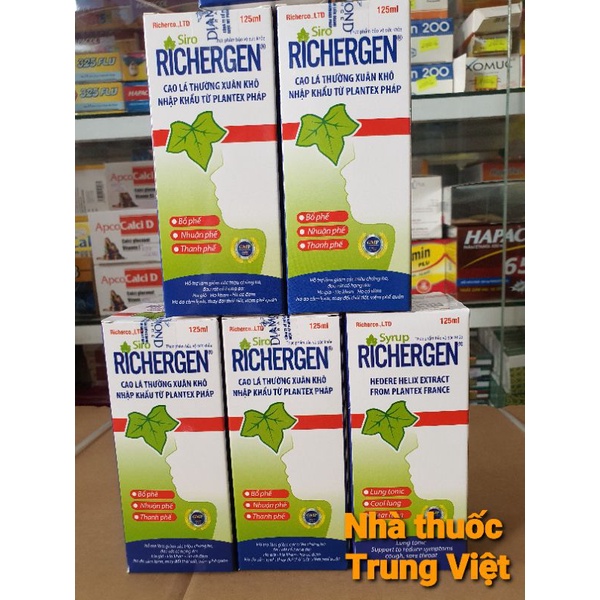 Siro cao lá thường xuân Richergen chai 125ml nguyên liệu nhập khẩu từ Pháp.