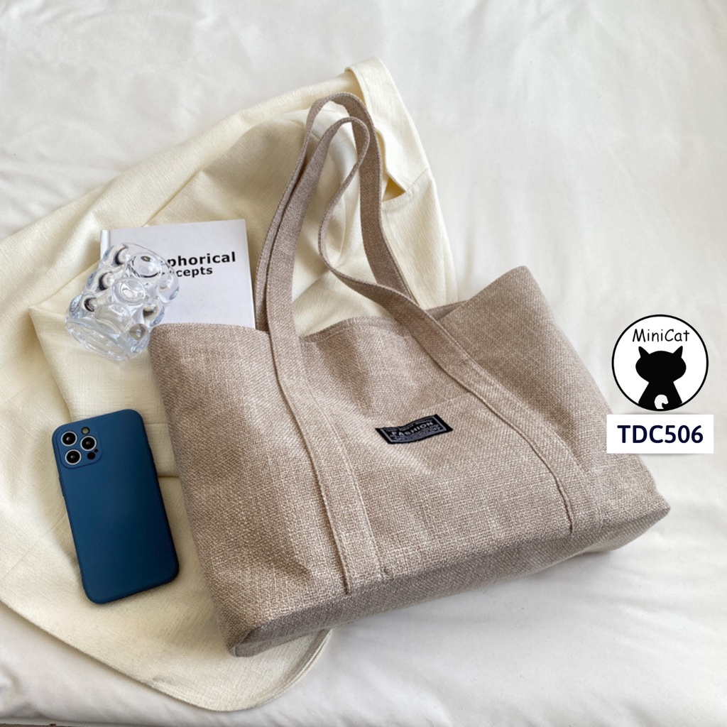 Túi tote siêu rộng đi học đi chơi giá rẻ thời trang Hàn Quốc MiniCat TDC506