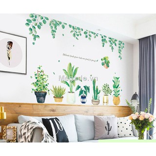 Decal chậu cây xanh A141