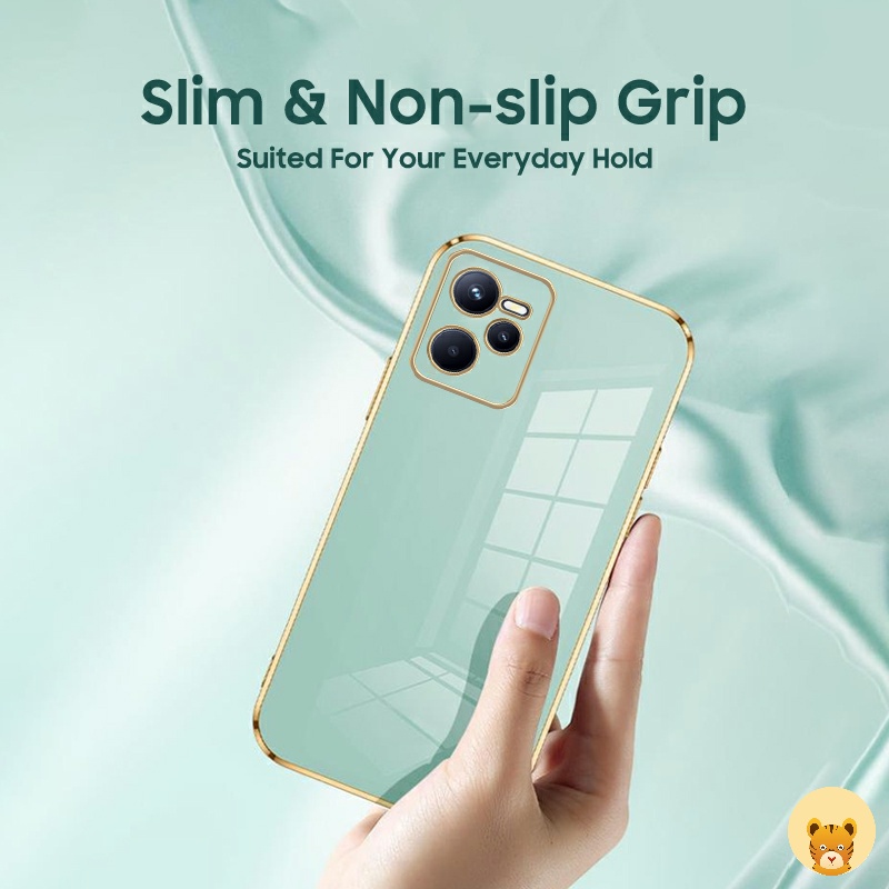 Ốp Điện Thoại Mạ Điện 7 Màu Sang Trọng Đơn Giản Dành Cho Realme C35