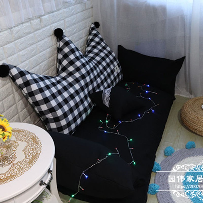 ✒﹊Simple Crown Backrest Đôi Sofa Giường Phòng ngủ Song phương Cửa sổ Đậu Tatami Lazy