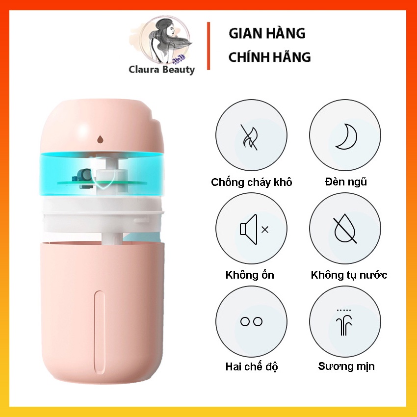 Máy Xông Tinh Dầu Mini, Máy Khuếch Tán Tinh Dầu Tảo Hương Thơm, Máy Xông Hơi, Máy Phun Sương Mini CLAURA BEAUTY