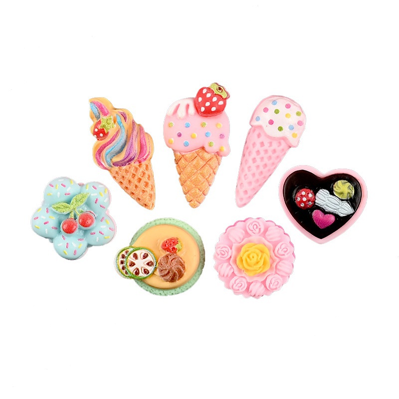 Set 10 Mô Hình Cây Kem Tình Yêu Bằng Nhựa Resin Diy #30