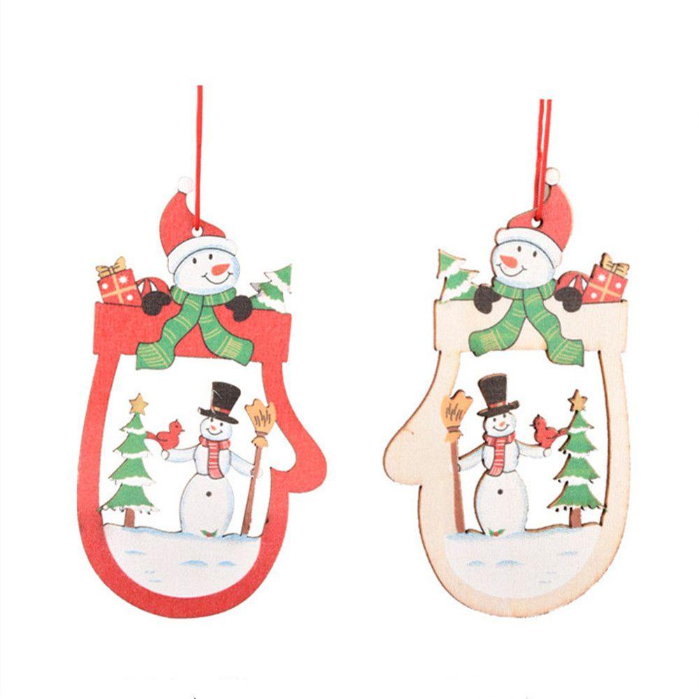 Phụ Kiện Treo Trang Trí Giáng Sinh Năm Mới Bằng Gỗ Xinh Xắn