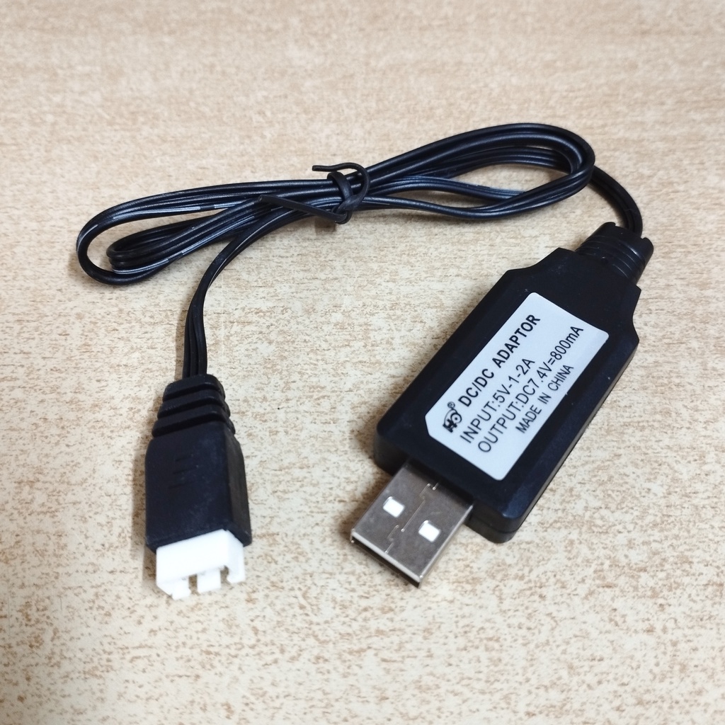 Dây cáp sạc usb điện áp 7.4V dung lượng 800mA chân cắm jack XH 2.54mm 3P