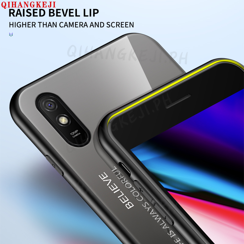 Ốp điện thoại PC cứng mặt lưng kính cường lực màu gradient sang trọng chống sốc cho Xiaomi Redmi 9 9A 9C 6 6A